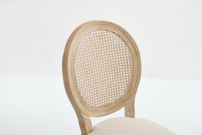 French Country Flower Dining Chair w/Rattan Back Set