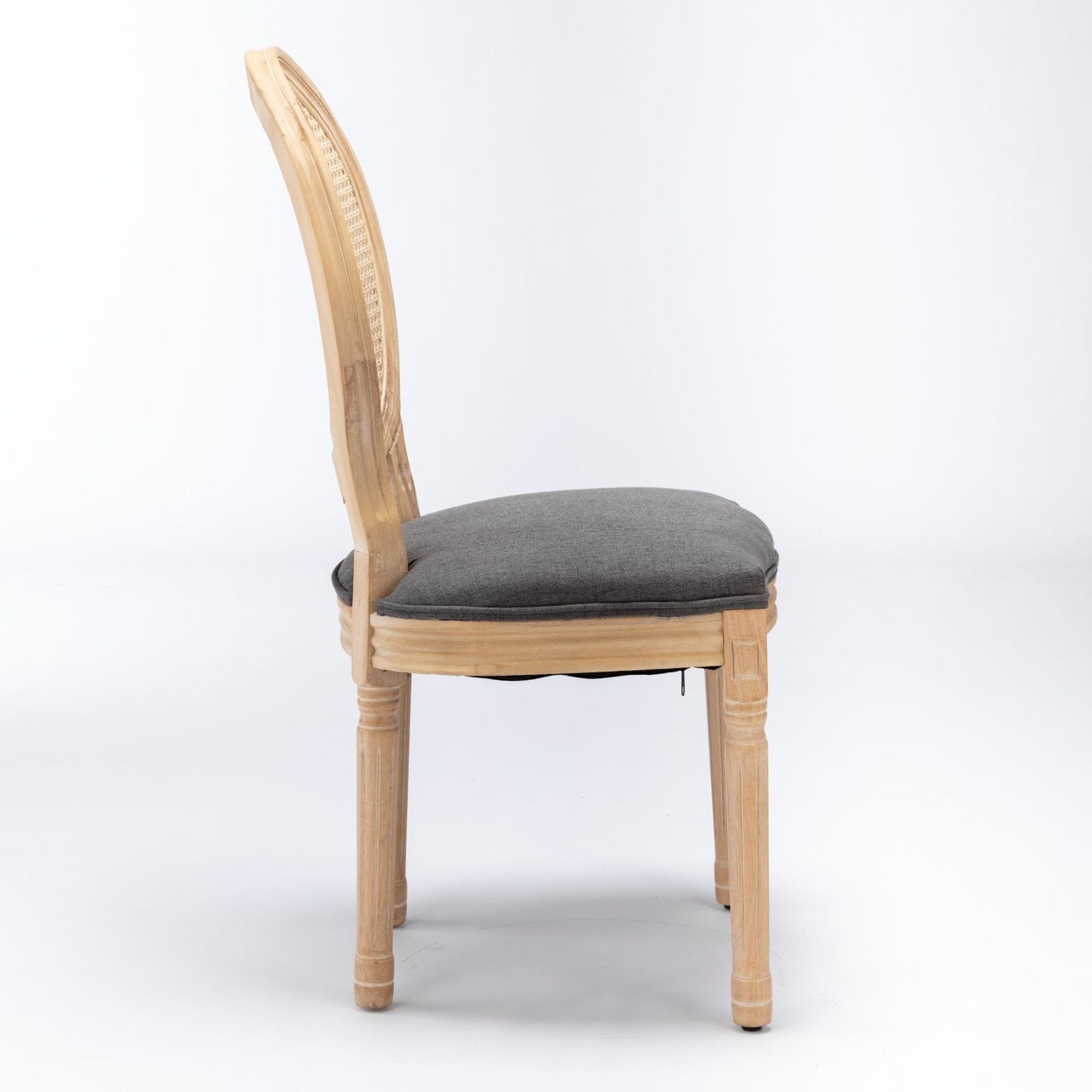 French Style Dining Chair with Rattan Back Set