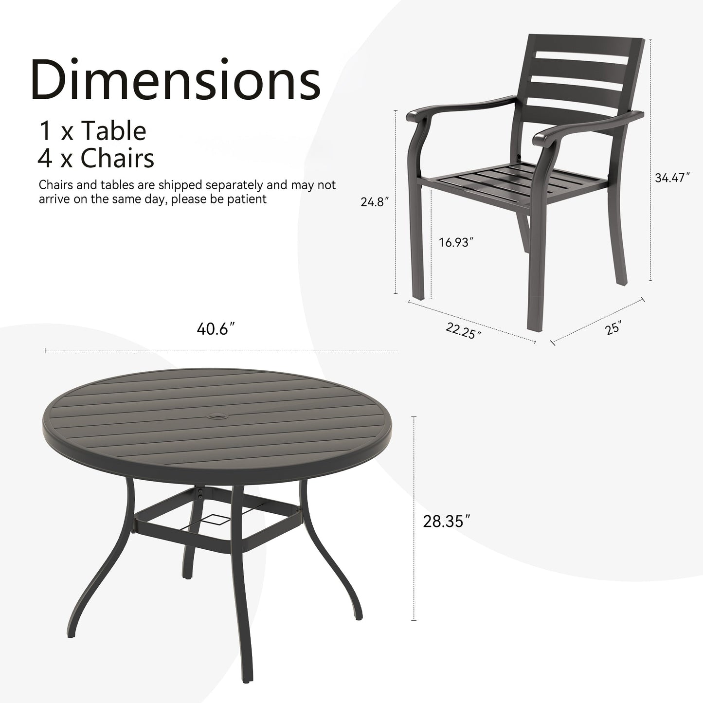 5 Piece Outdoor Patio Dining Set