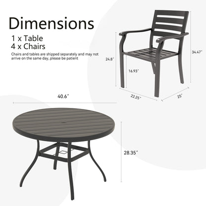 5 Piece Outdoor Patio Dining Set