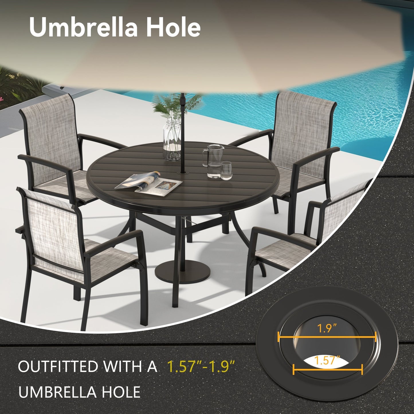 5 Piece Outdoor Patio Dining Set