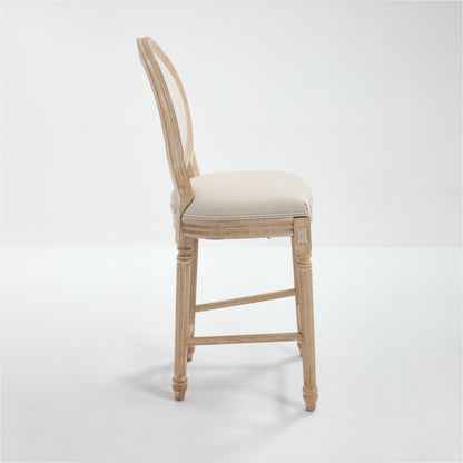 French Country Flower 26'' Bar Height with Upholstered Round Back Set