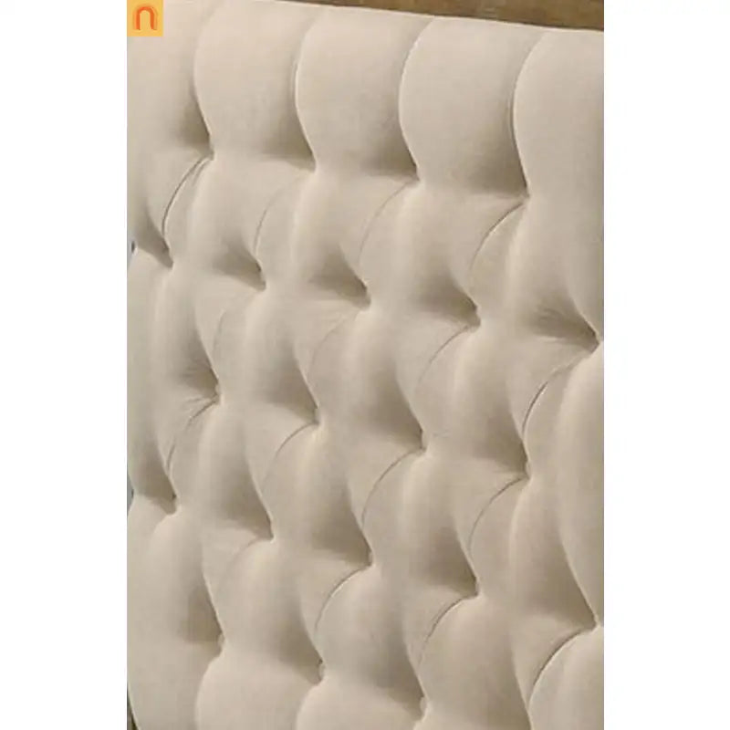 Chaise Lounge Daybed Oak Fabric Diamond Tufted Twin