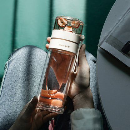 Glass Water Bottle w/ Tea Infuser Filter