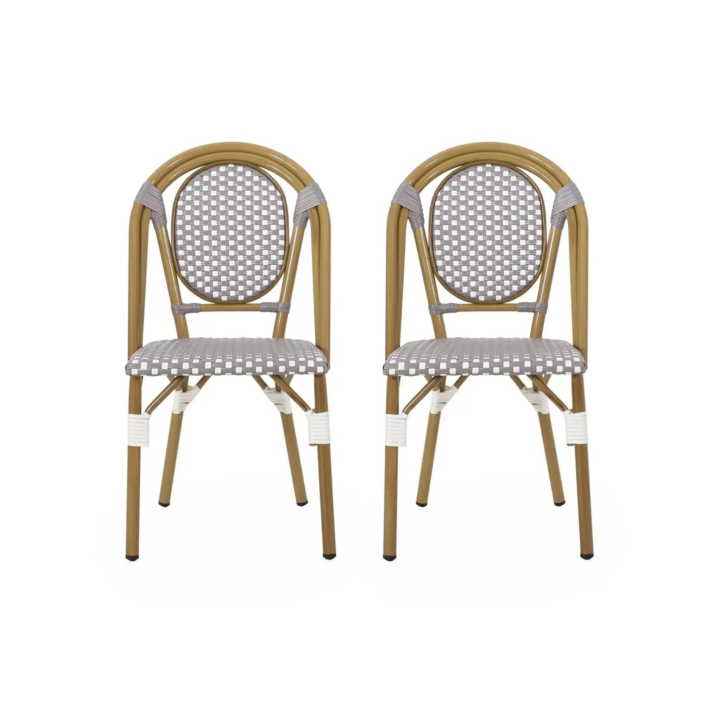 Checkered Chic French Bistro Chair Set