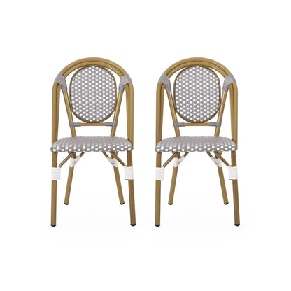 Checkered Chic French Bistro Chair Set