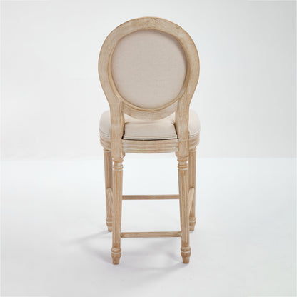French Country Flower 26'' Bar Height with Upholstered Round Back Set