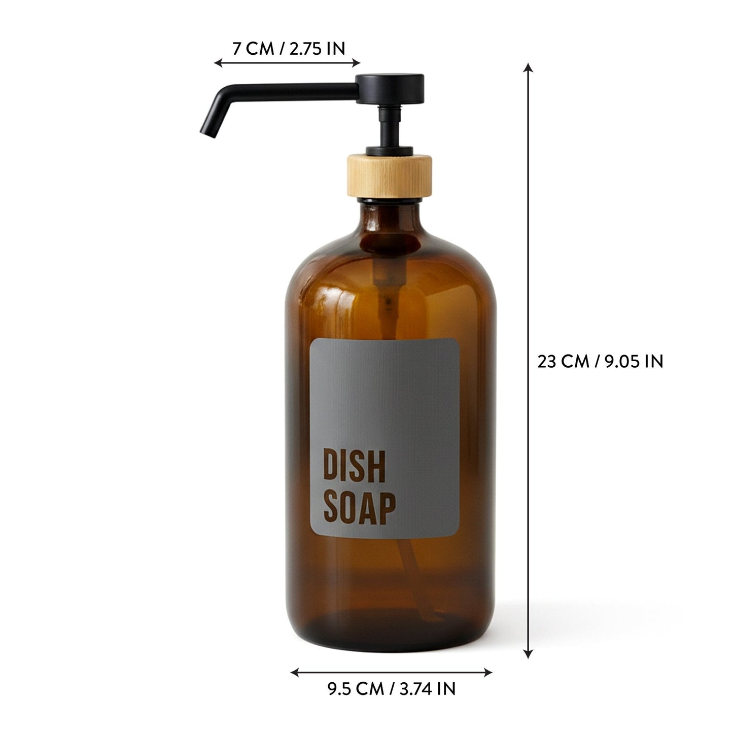 Dish Soap Glass Amber Bottle 1L