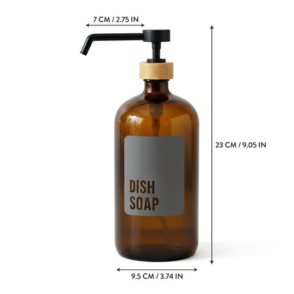 Dish Soap Glass Amber Bottle 1L