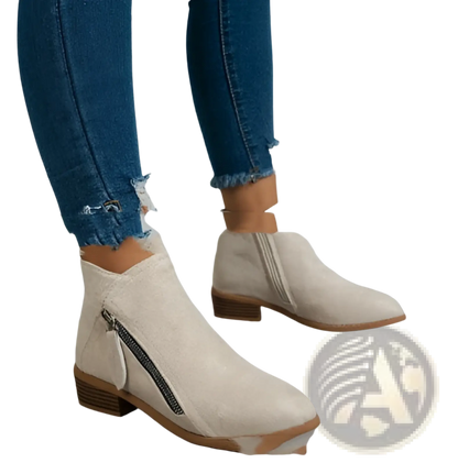 Dr. Martens Suede Chunky Heel Side Zip Boots