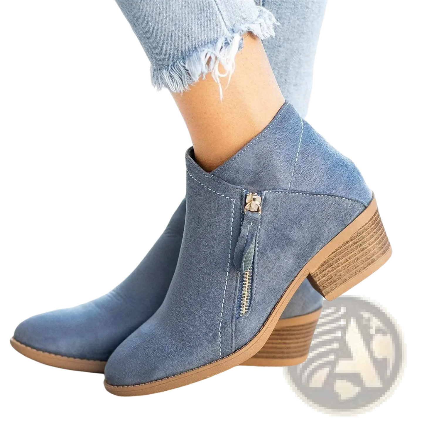 Dr. Martens Suede Chunky Heel Side Zip Boots