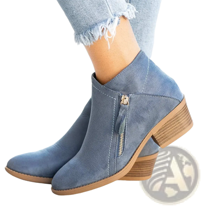 Dr. Martens Suede Chunky Heel Side Zip Boots