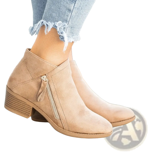 Dr. Martens Suede Chunky Heel Side Zip Boots