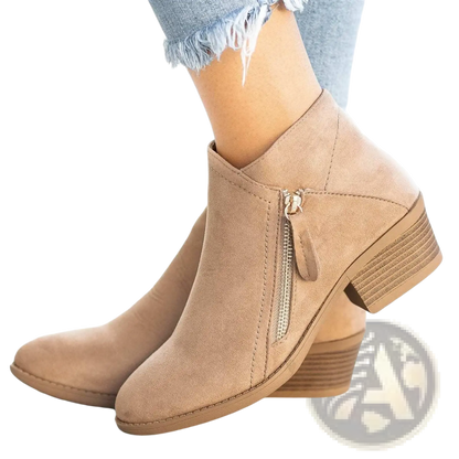 Dr. Martens Suede Chunky Heel Side Zip Boots