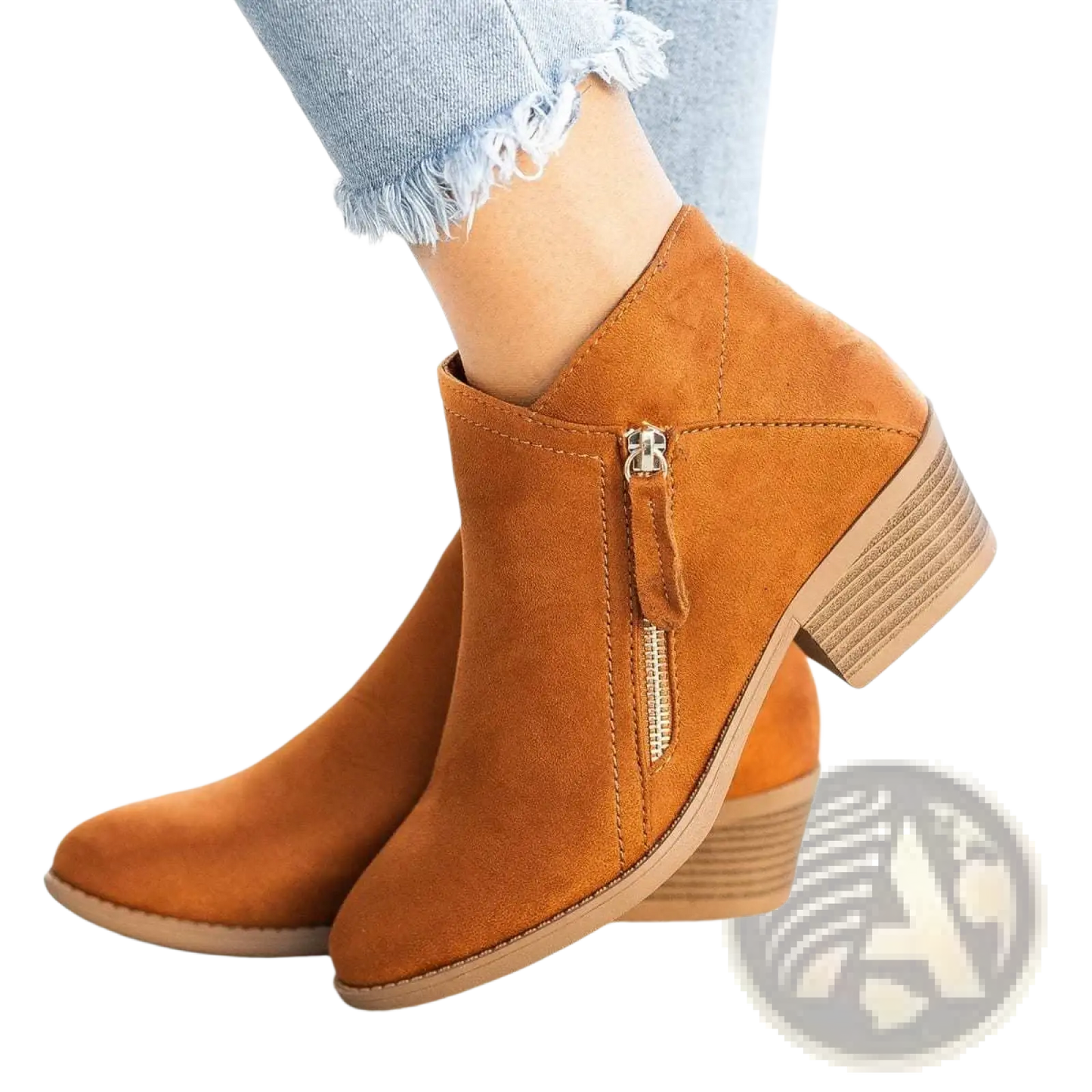 Dr. Martens Suede Chunky Heel Side Zip Boots