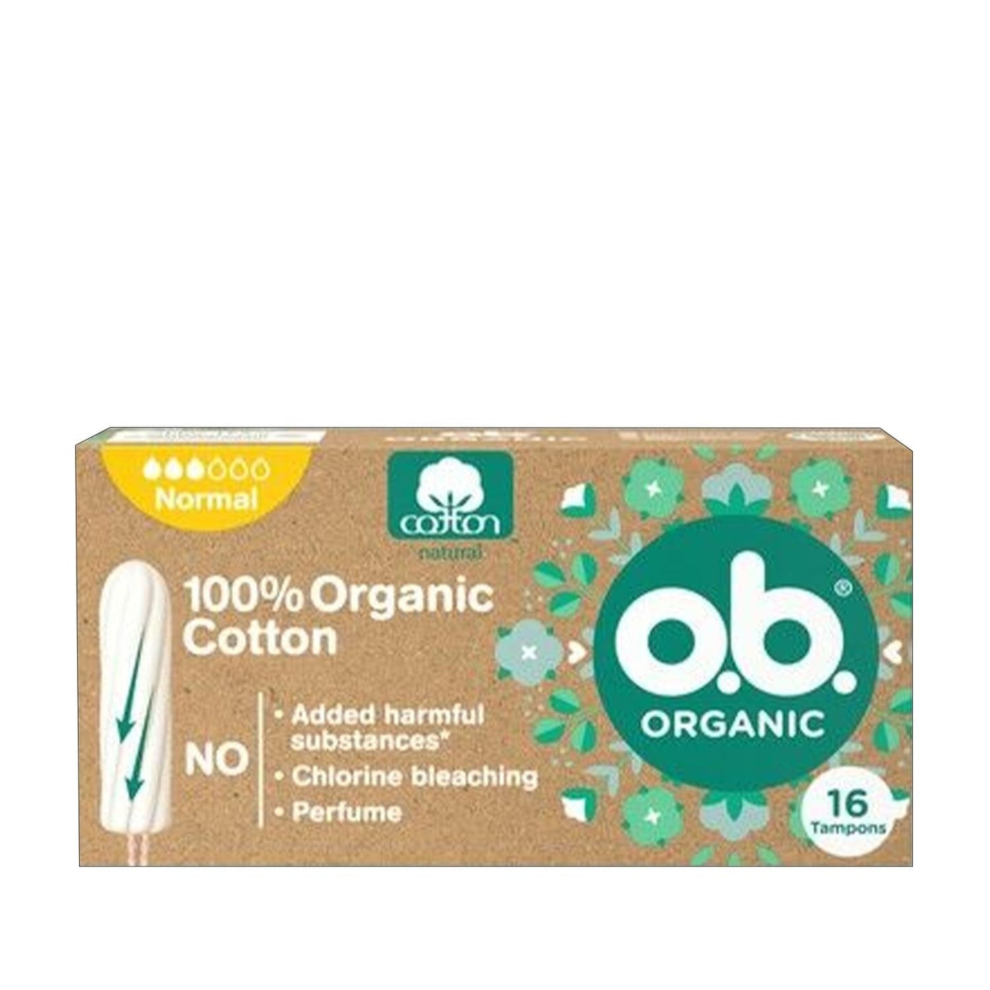 o.b Organic Tampons Normal Absorbency - 16 Count