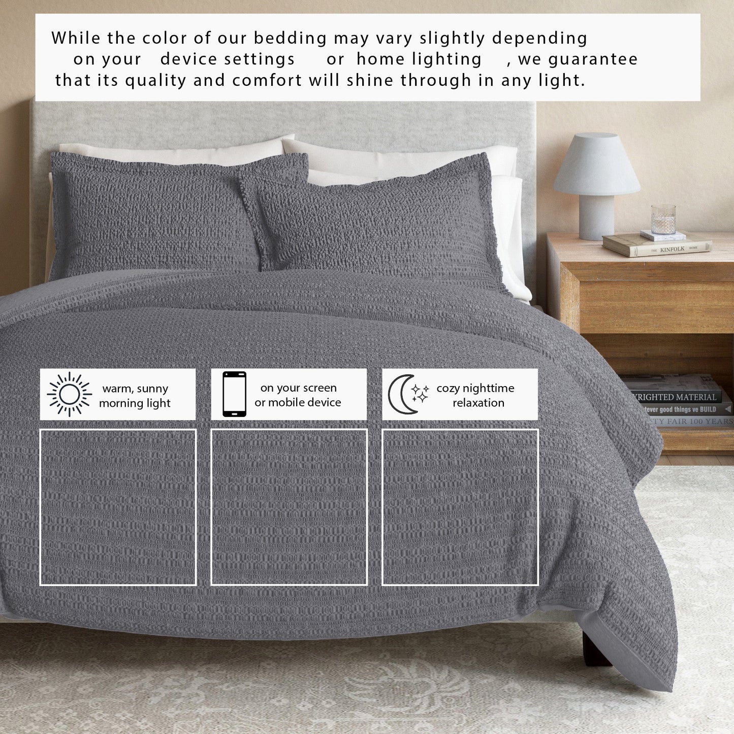 Honeycomb Waffle Duvet Set