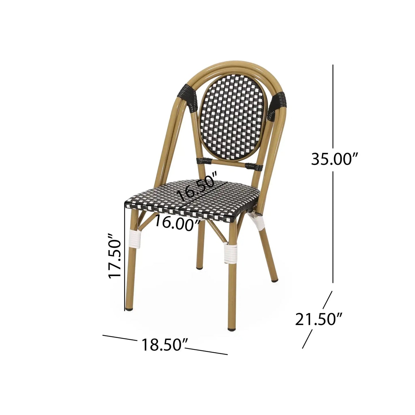 Checkered Chic French Bistro Chair Set