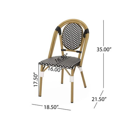 Checkered Chic French Bistro Chair Set