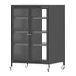 Black Media Storage Cabinet w/ Wheels