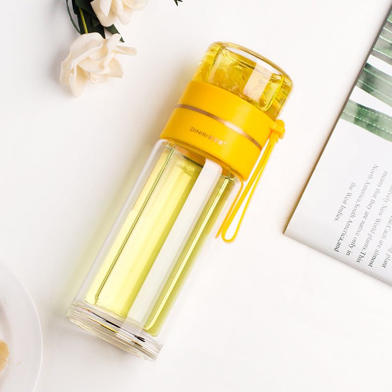 Glass Water Bottle w/ Tea Infuser Filter