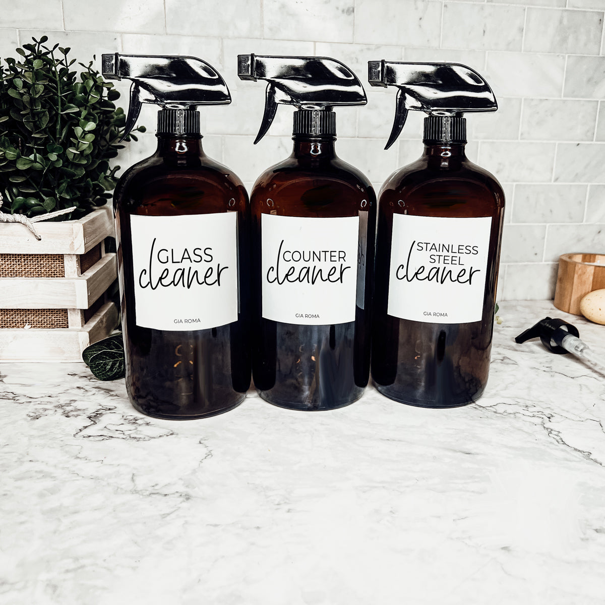 32 Oz Amber Glass Reusable Dispenser Bottle