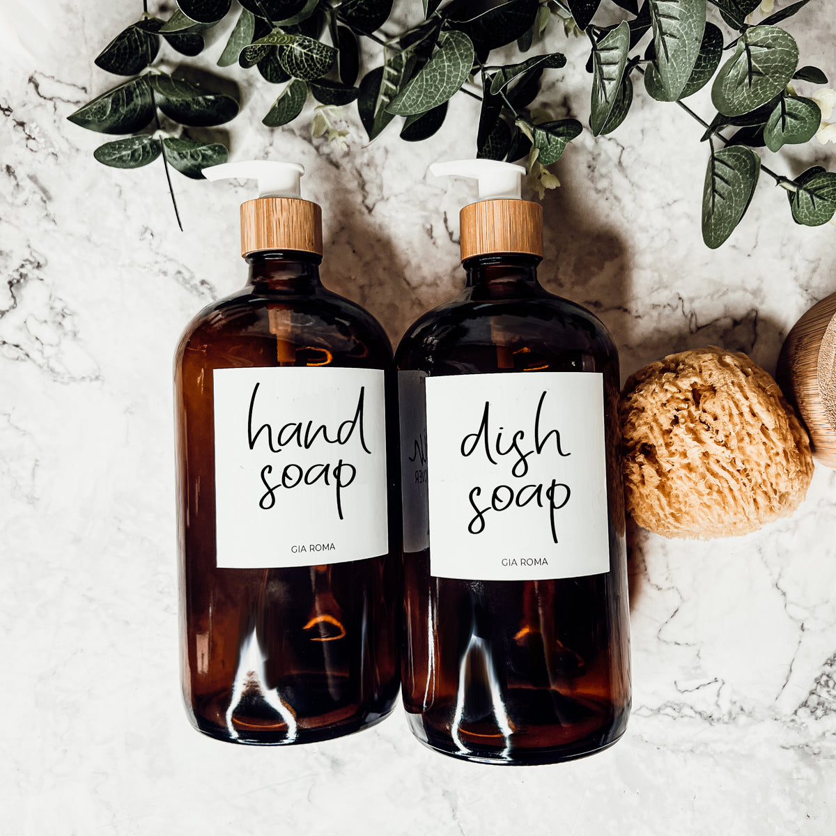 32 Oz Amber Glass Reusable Dispenser Bottle