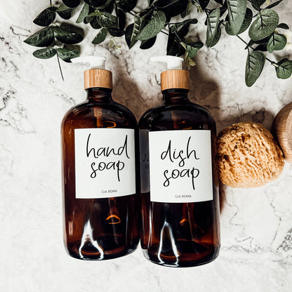 32 Oz Amber Glass Reusable Dispenser Bottle