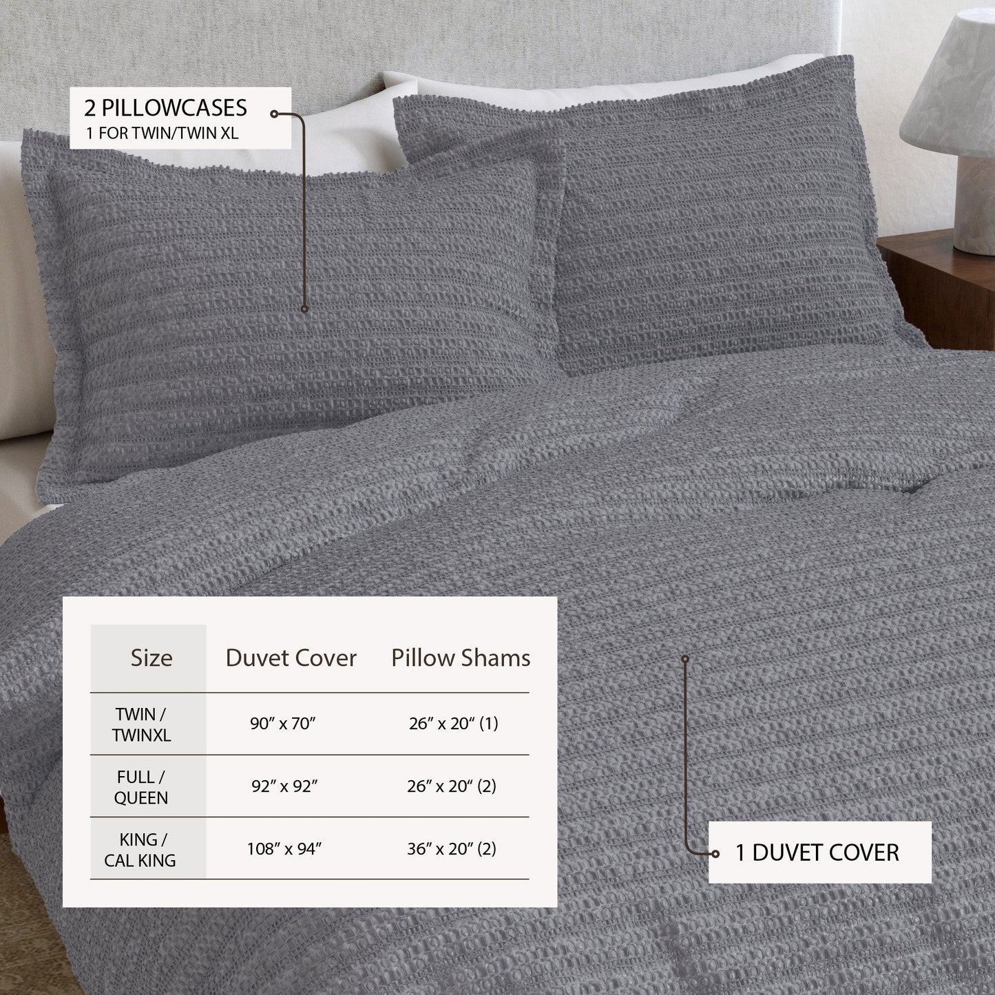 Honeycomb Waffle Duvet Set