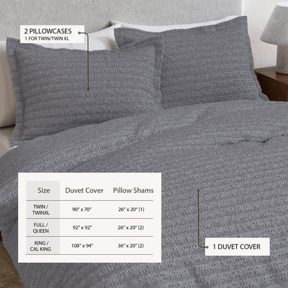 Honeycomb Waffle Duvet Set
