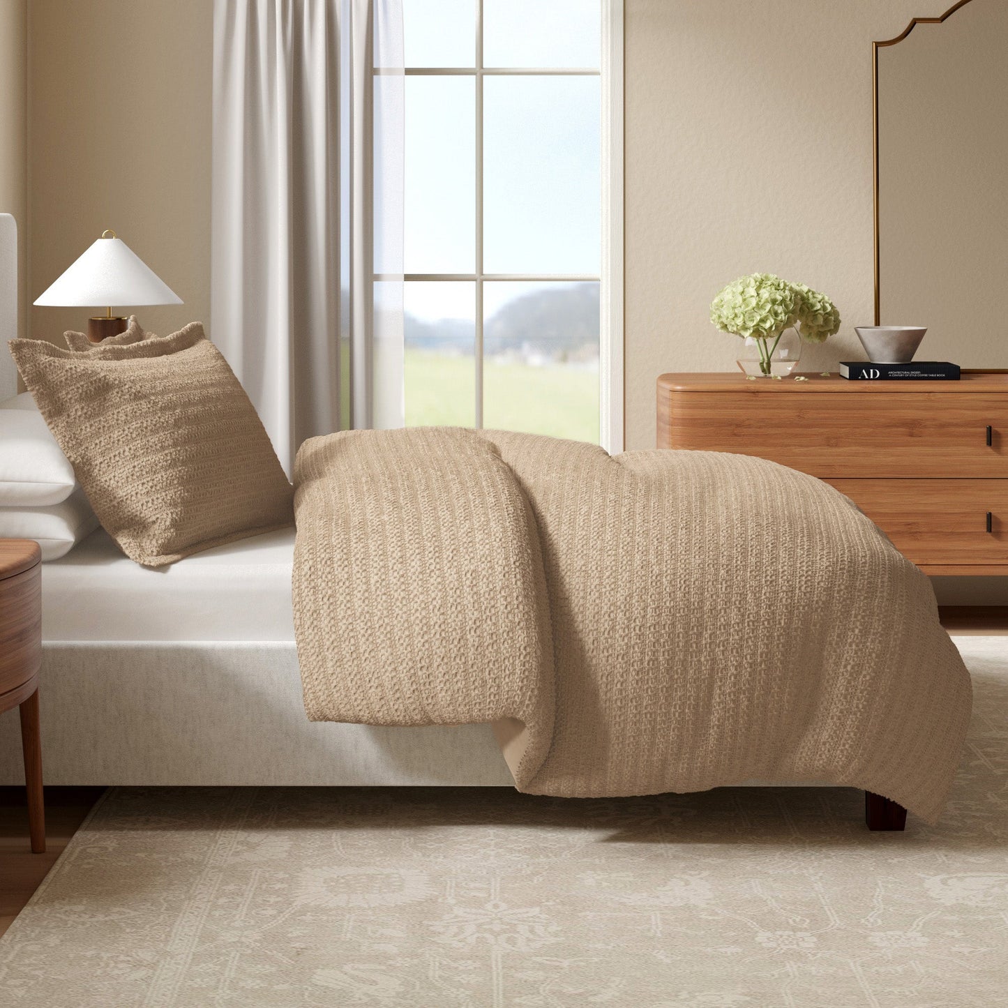 Honeycomb Waffle Duvet Set