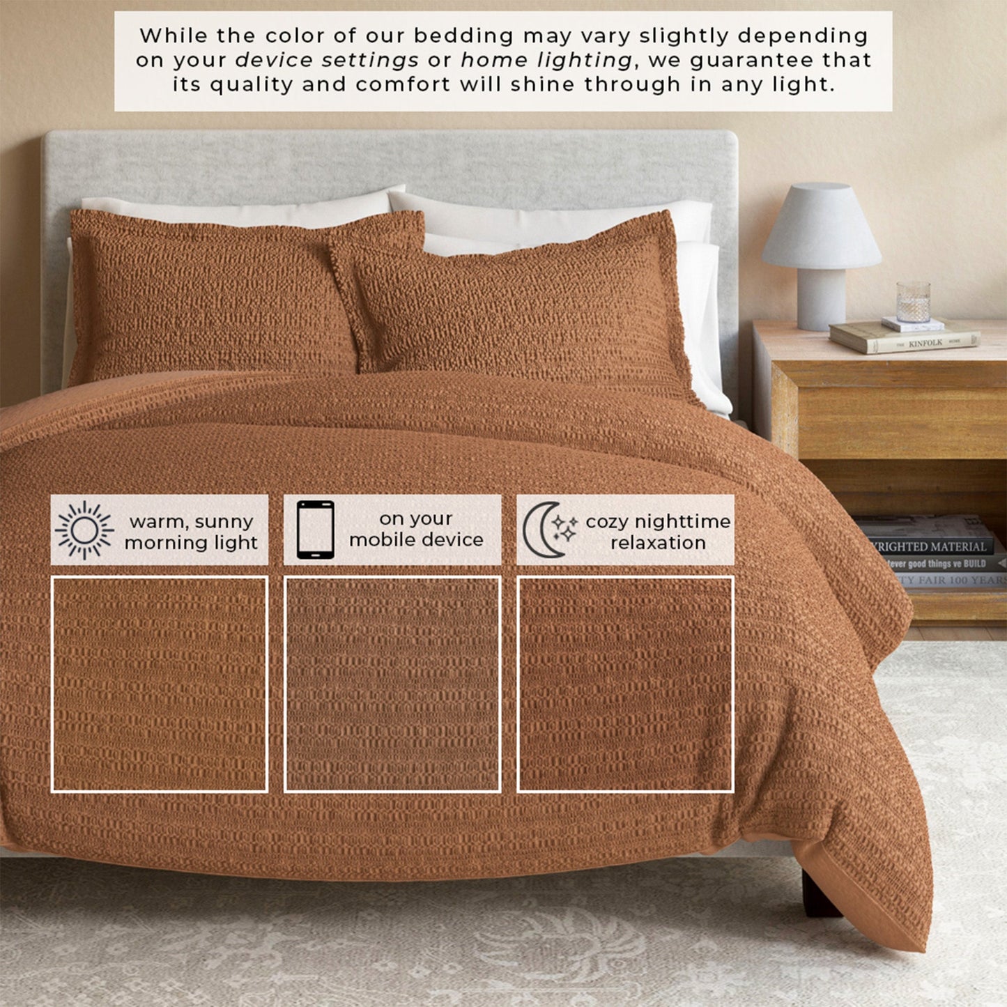Honeycomb Waffle Duvet Set