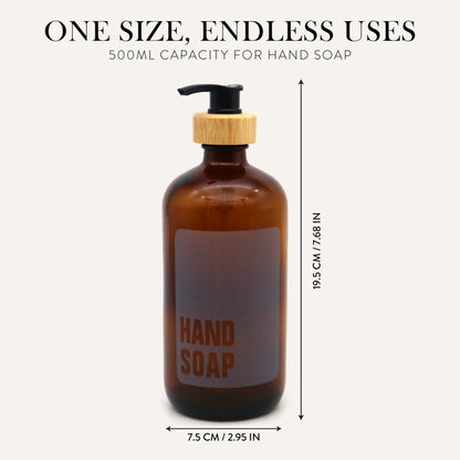 Hand Soap Glass Amber Bottle 500ml
