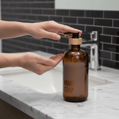 Hand Soap Glass Amber Bottle 500ml