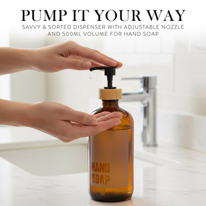 Hand Soap Glass Amber Bottle 500ml