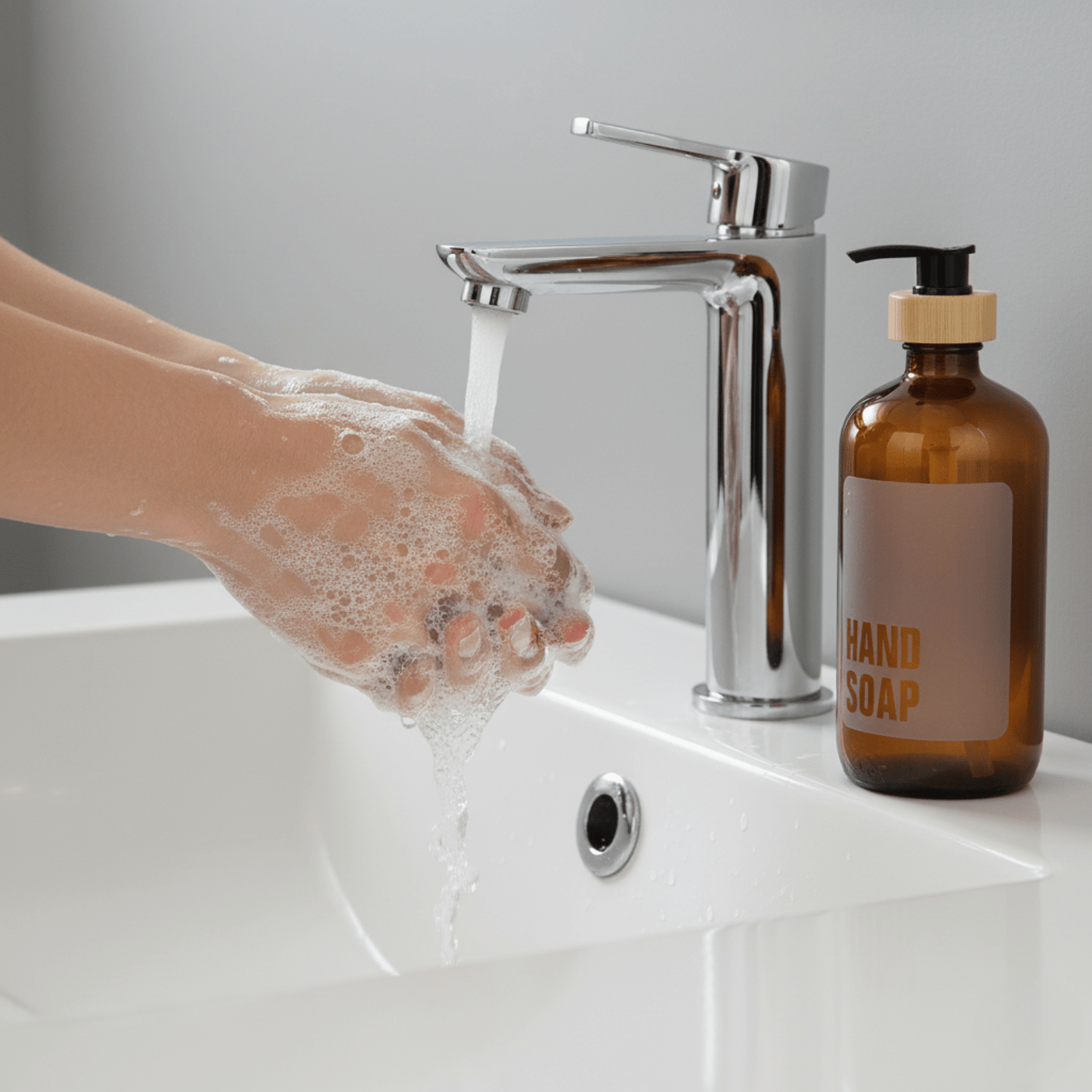 Hand Soap Glass Amber Bottle 500ml