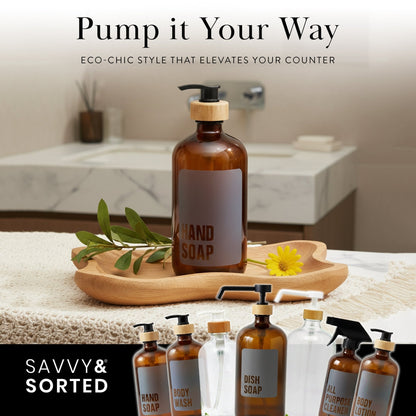 Hand Soap Glass Amber Bottle 500ml
