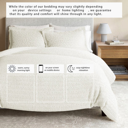 Honeycomb Waffle Duvet Set