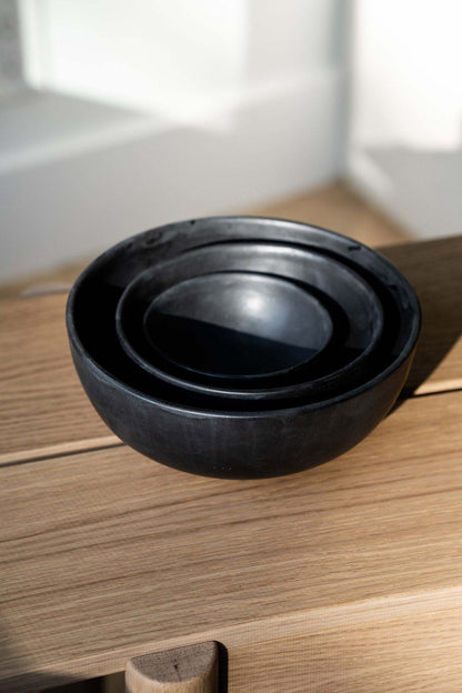 Black Matte - Stoneware Salad Serving Bowl