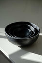 Black Matte - Stoneware Salad Serving Bowl