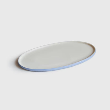 Forget-me-not/Chocolate Blue - Porcelain Oval Serving Platter