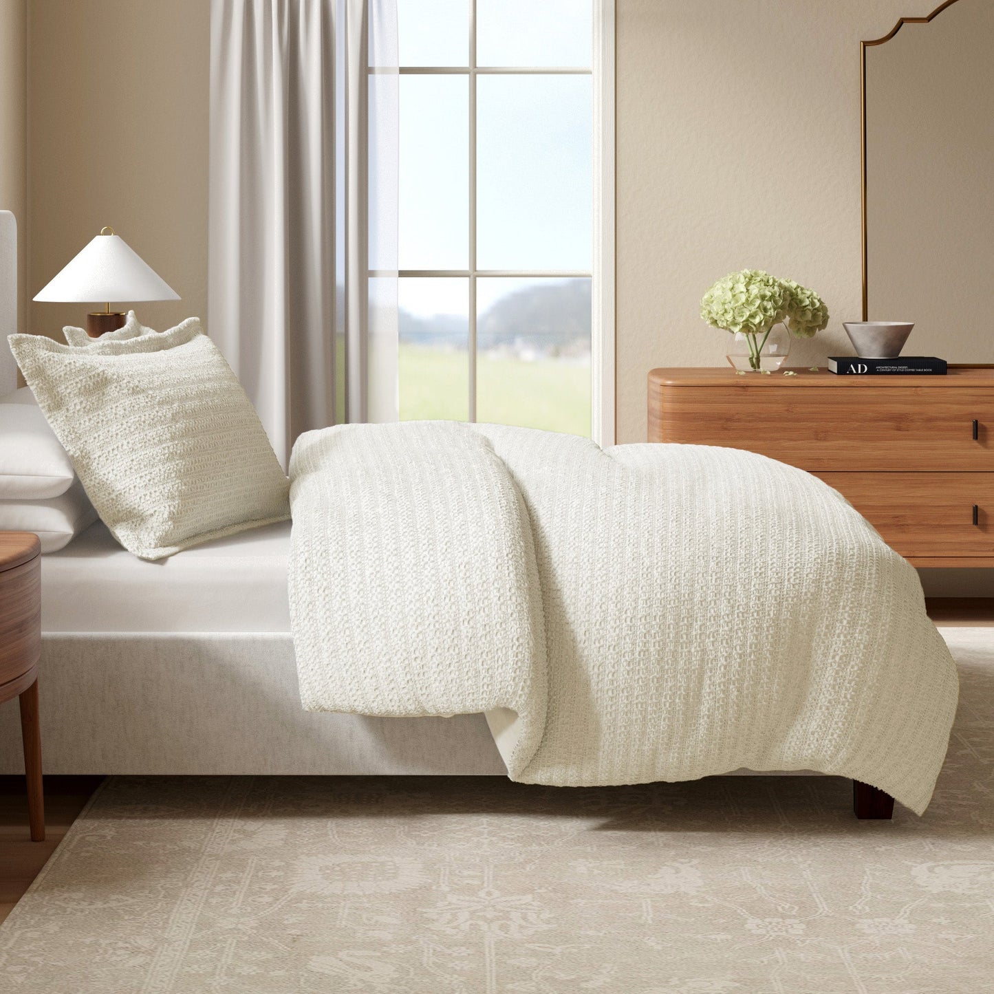 Honeycomb Waffle Duvet Set
