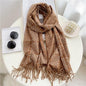 Winter  Long Plaid Headwear Scarf Warm Shawls Cashmere Female Scarfs Scarves Lady Tassel Shawl Wraps For Women