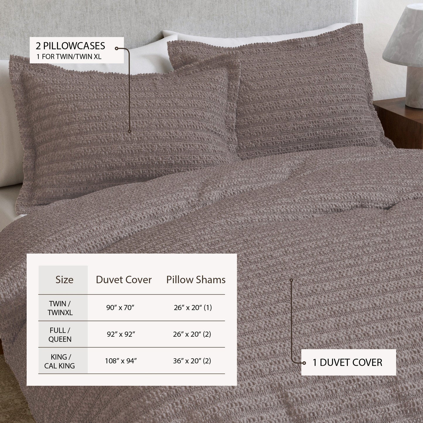 Honeycomb Waffle Duvet Set