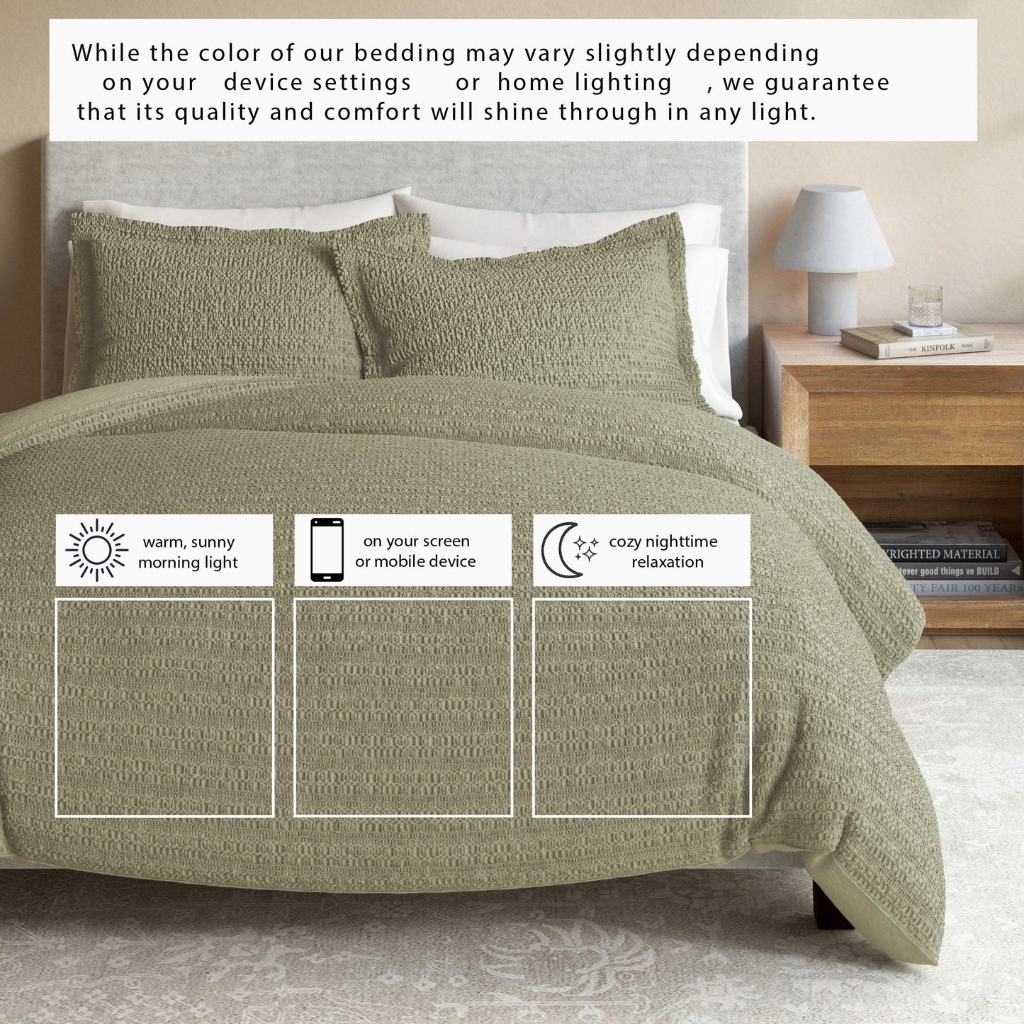 Honeycomb Waffle Duvet Set