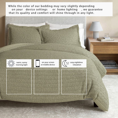Honeycomb Waffle Duvet Set