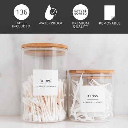 Minimalist Bathroom & Makeup Labels