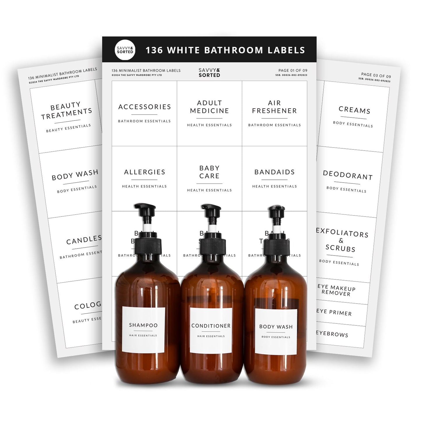 Minimalist Bathroom & Makeup Labels