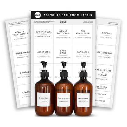 Minimalist Bathroom & Makeup Labels
