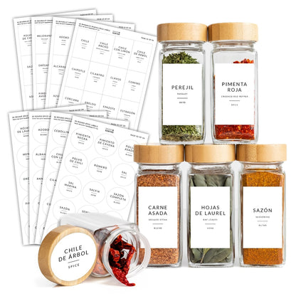 Minimalist Spice Labels in Spanish